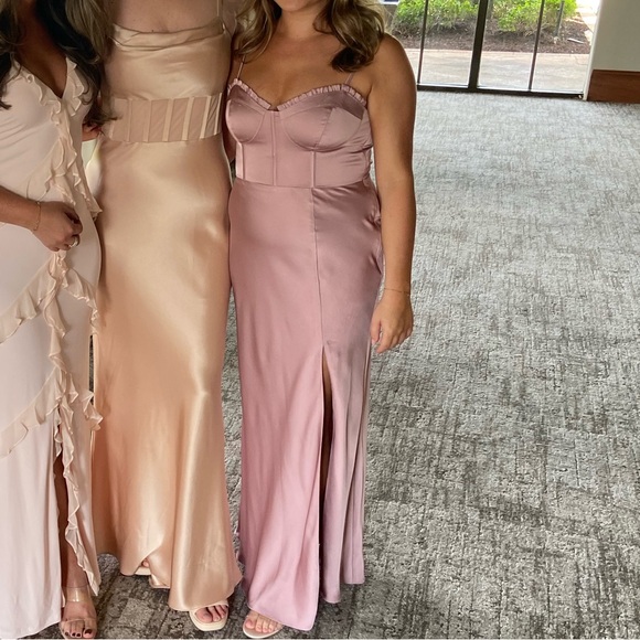 Birdy Grey Jessica dress in Matte Satin English Rose - Picture 2 of 2